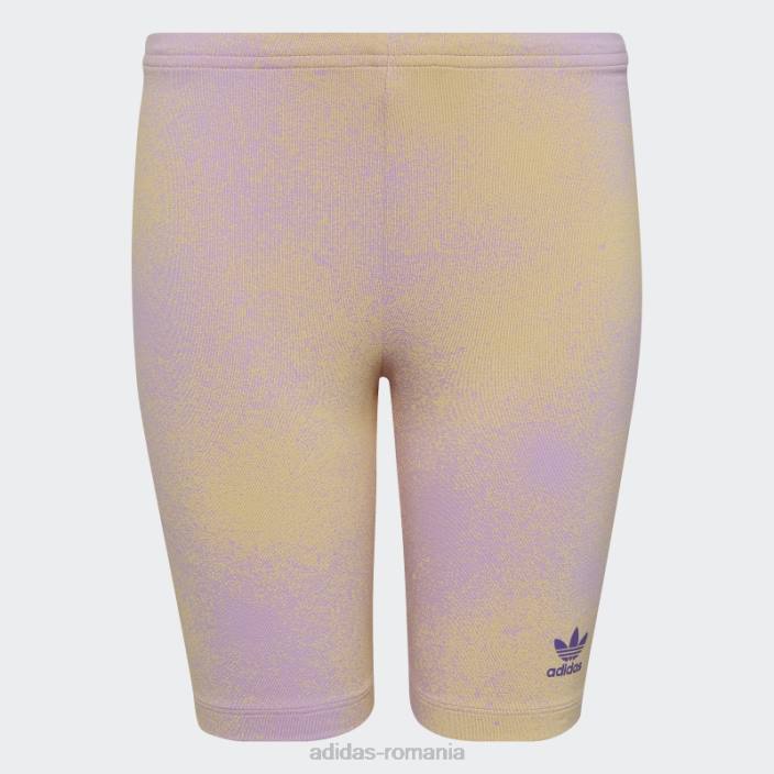 Adidas pantaloni scurți de ciclism lila cu imprimeu grafic copii liliac/galben 2JBN25450