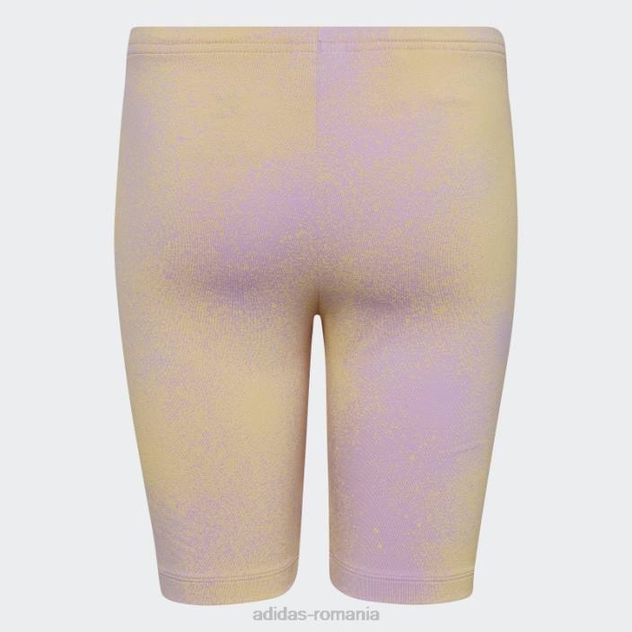 Adidas pantaloni scurți de ciclism lila cu imprimeu grafic copii liliac/galben 2JBN25450