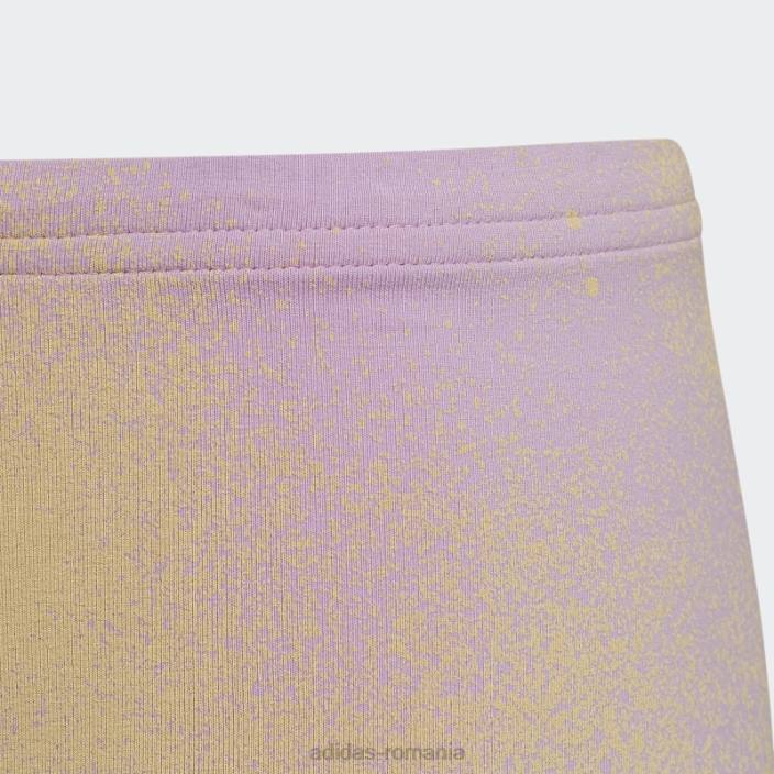 Adidas pantaloni scurți de ciclism lila cu imprimeu grafic copii liliac/galben 2JBN25450