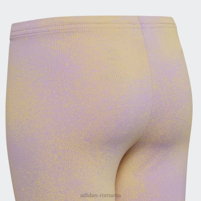 Adidas pantaloni scurți de ciclism lila cu imprimeu grafic copii liliac/galben 2JBN25450