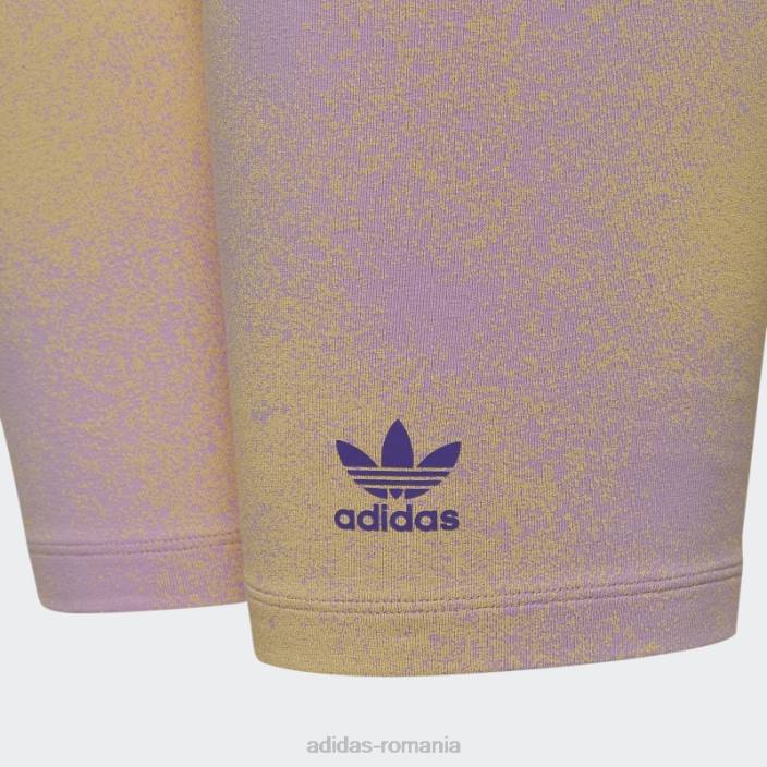 Adidas pantaloni scurți de ciclism lila cu imprimeu grafic copii liliac/galben 2JBN25450