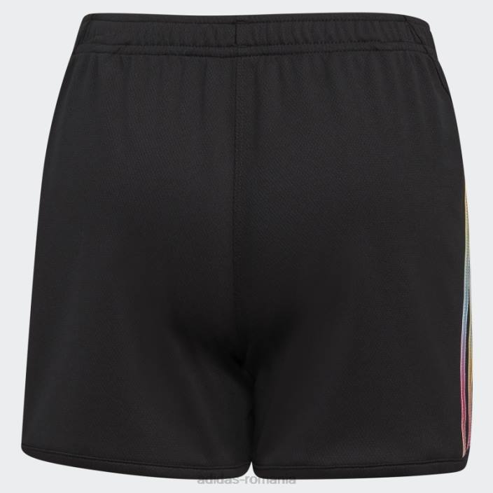 Adidas pantaloni scurți din plasă cu dungi negre copii negru 2JBN25489