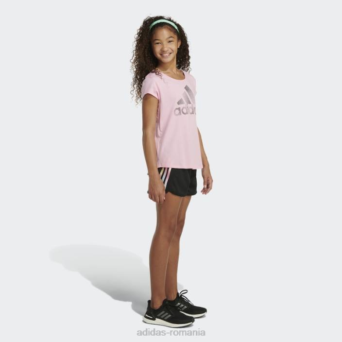 Adidas pantaloni scurți din plasă cu dungi negre copii negru 2JBN25489