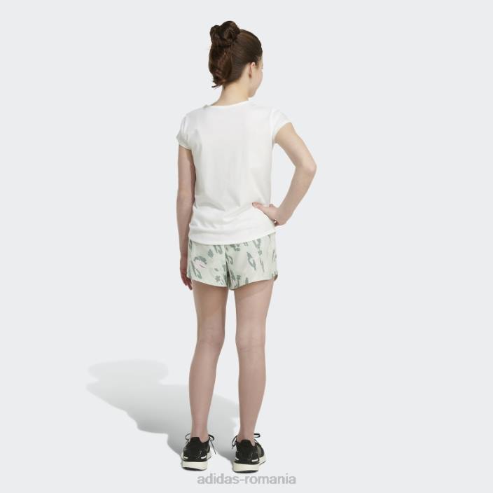 Adidas pantaloni scurți țesuți cu imprimeu de culoare verde copii verde 2JBN25457