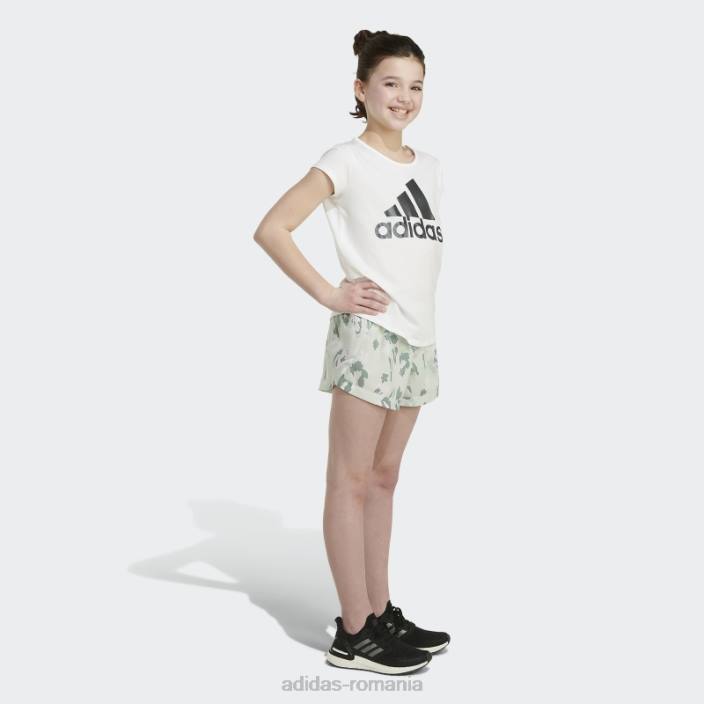 Adidas pantaloni scurți țesuți cu imprimeu de culoare verde copii verde 2JBN25457