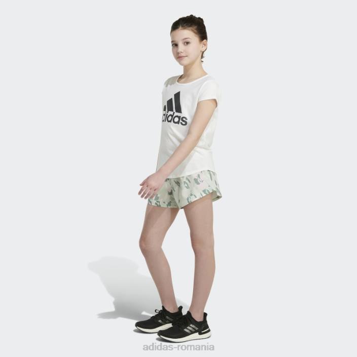 Adidas pantaloni scurți țesuți cu imprimeu de culoare verde copii verde 2JBN25457