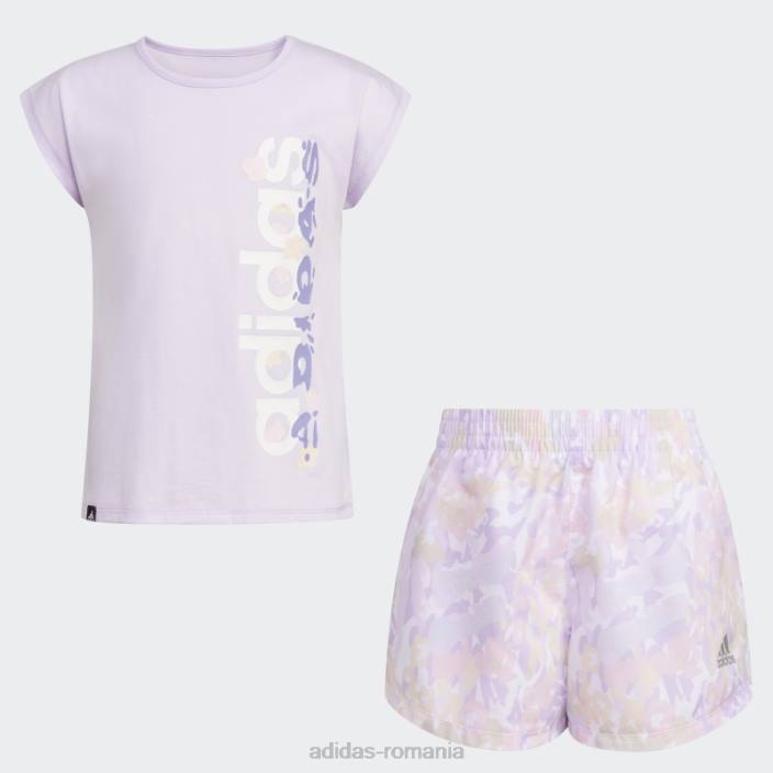 Adidas purple tint mel tee wvn aop set scurt copii tentă violet mel 2JBN25481