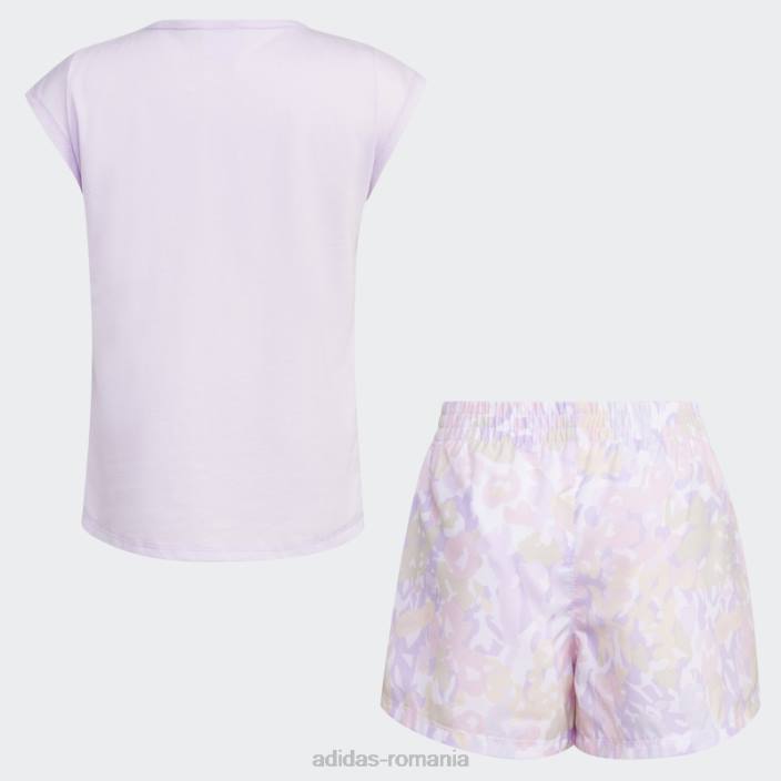 Adidas purple tint mel tee wvn aop set scurt copii tentă violet mel 2JBN25481