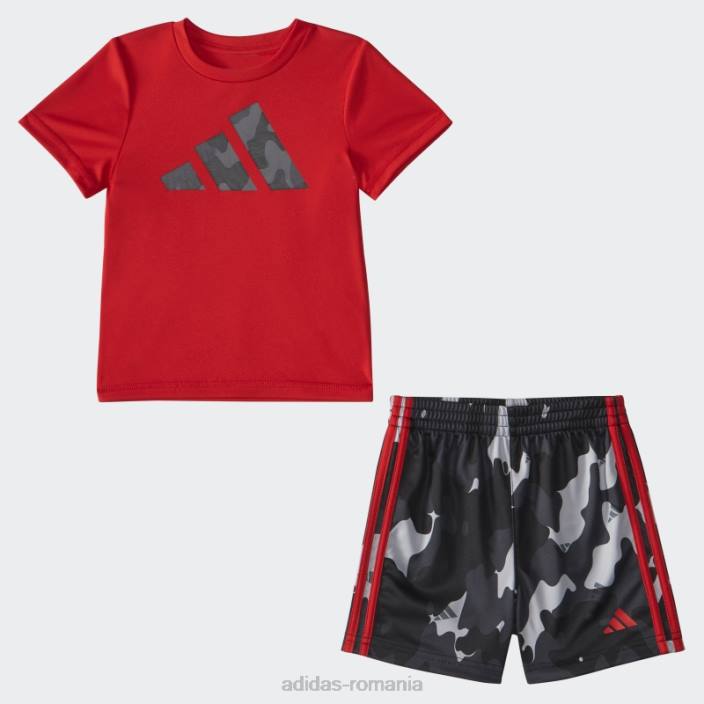Adidas scarlet ibpoly tee camo aop short copii stacojiu 2JBN25169