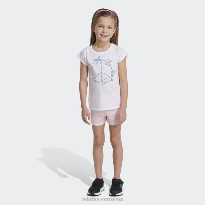 Adidas set pantaloni scurți din bumbac French Terry alb adidas copii alb 2JBN25458