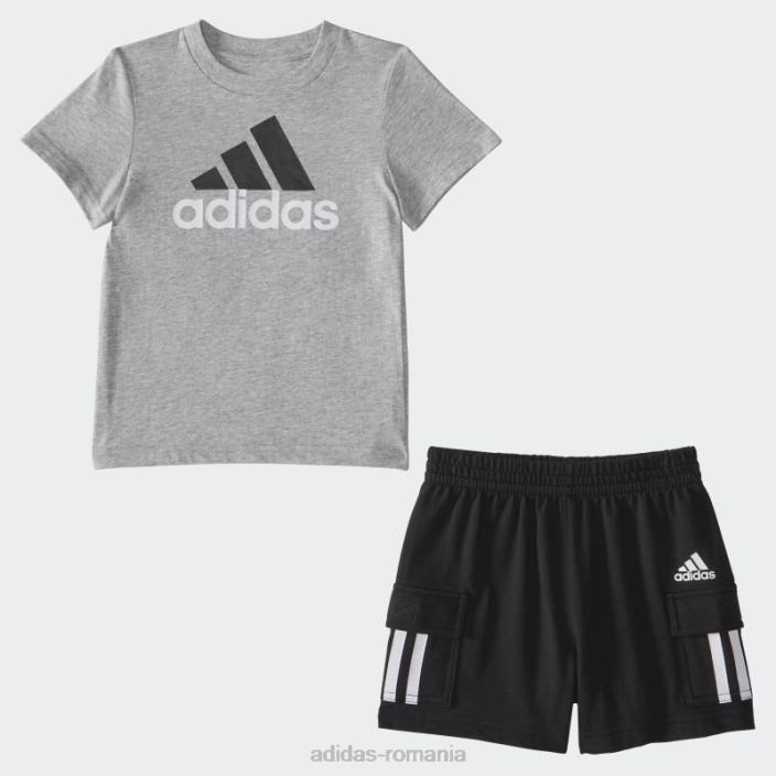 Adidas set scurt ib sstee cargo gri heather copii gri jaliu 2JBN25165