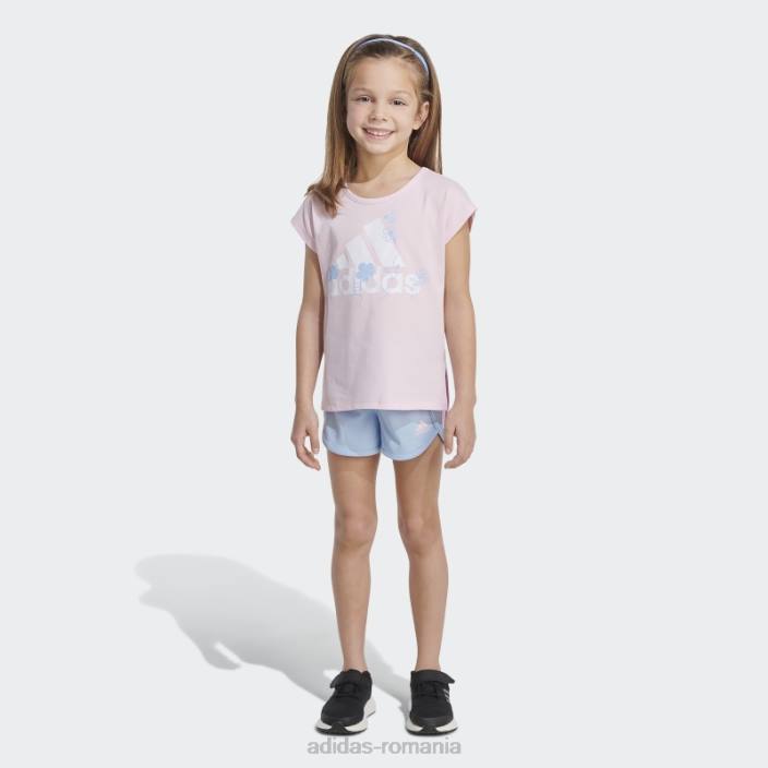 Adidas set tricou grafic și pantaloni scurți adidas roz copii roz 2JBN25482