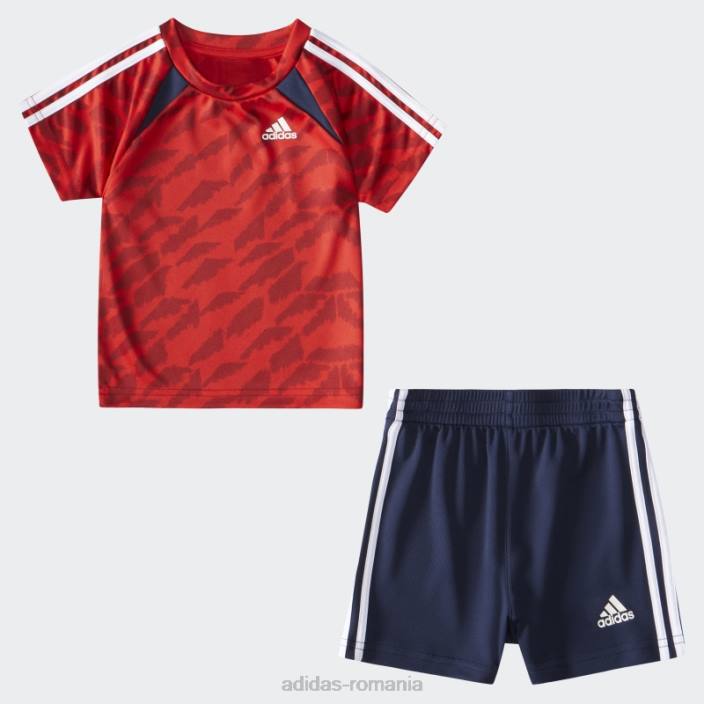 Adidas tricou de fotbal scarlet ib set scurt adidas copii stacojiu 2JBN25173