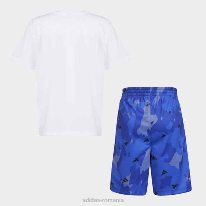 Adidas tricou poli alb camo aop scurt copii alb 2JBN25168