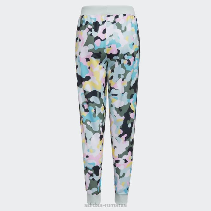 Adidas Pantaloni de jogging albi din tricot cu 3 dungi cu imprimeu peste tot copii alb 2JBN25547