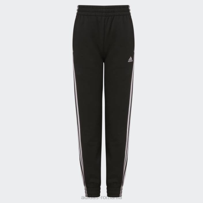 Adidas Pantaloni de jogging fleece cu 3 dungi negri adidas copii negru 2JBN25548