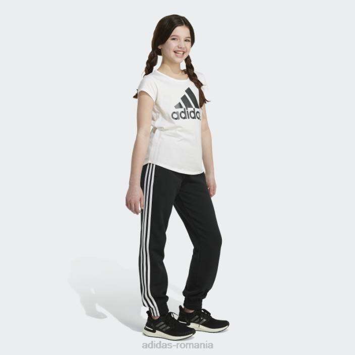 Adidas Pantaloni de jogging fleece cu 3 dungi negri adidas copii negru 2JBN25548