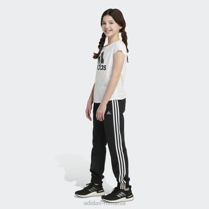 Adidas Pantaloni de jogging fleece cu 3 dungi negri adidas copii negru 2JBN25548