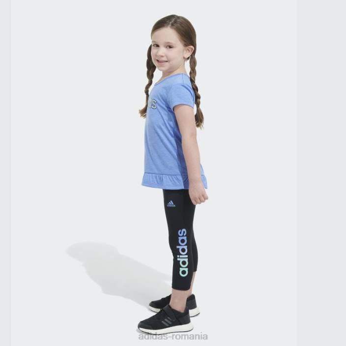 Adidas blue mel tee capri tight set copii albastru 2JBN25558