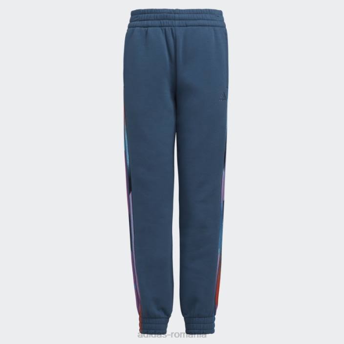 Adidas pantaloni de jogger din lână cu dungi cu imprimeu oțel copii oţel 2JBN25550