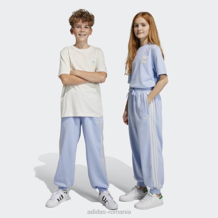 Adidas pantaloni de sport cu imprimeu grafic albastru alba copii zori albastre 2JBN25265