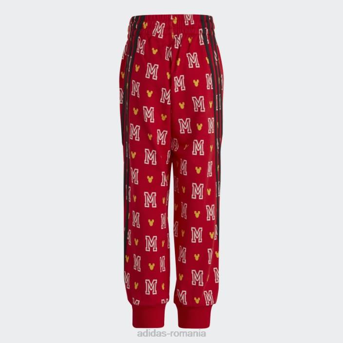 Adidas pantaloni scarlet fashion x disney mickey mouse copii stacojiu/alb/auriu 2JBN25273