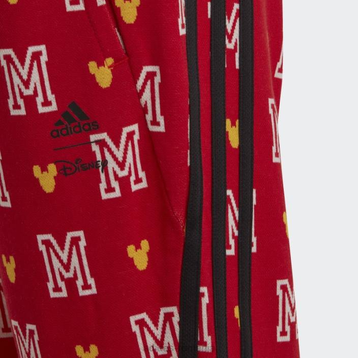Adidas pantaloni scarlet fashion x disney mickey mouse copii stacojiu/alb/auriu 2JBN25273