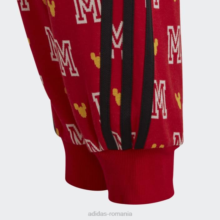 Adidas pantaloni scarlet fashion x disney mickey mouse copii stacojiu/alb/auriu 2JBN25273