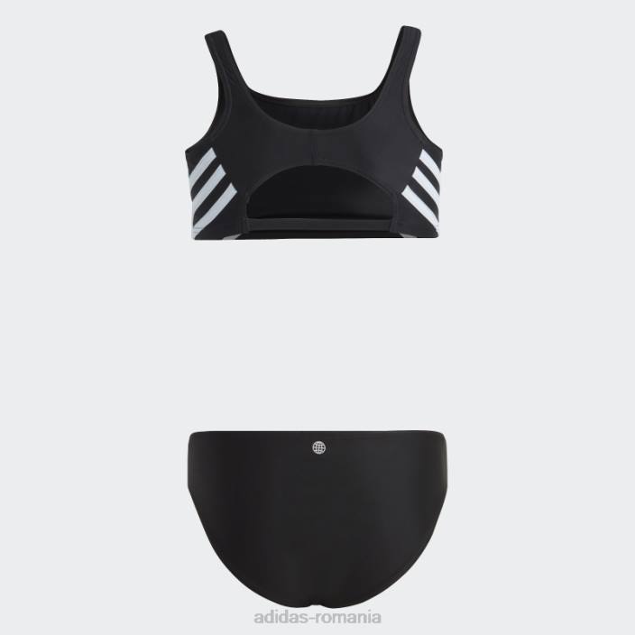 Adidas Bikin negru cu 3 dungi copii alb negru 2JBN19208