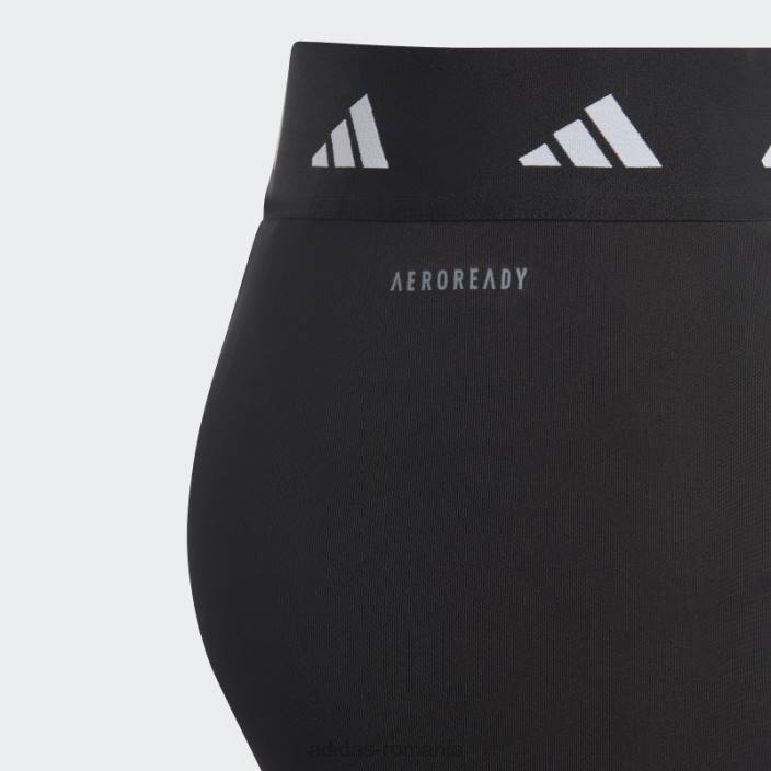 Adidas Colanți 7/8 cu talie înaltă aeroready techfit negri copii alb negru 2JBN19154