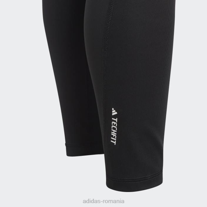 Adidas Colanți 7/8 cu talie înaltă aeroready techfit negri copii alb negru 2JBN19154