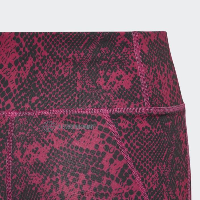 Adidas Colanți aeroready cu imprimeu animal optime 7/8 cu talie înaltă, fucsia copii fucsia/carbon/alb 2JBN12097