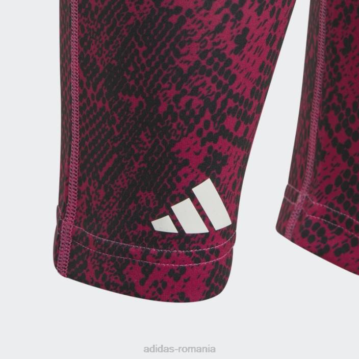 Adidas Colanți aeroready cu imprimeu animal optime 7/8 cu talie înaltă, fucsia copii fucsia/carbon/alb 2JBN12097