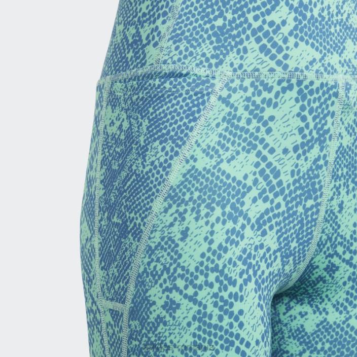 Adidas Colanți verzi cu imprimeu animal optime 7/8 cu talie mare copii verde/albastru/alb 2JBN12083