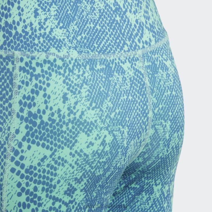 Adidas Colanți verzi cu imprimeu animal optime 7/8 cu talie mare copii verde/albastru/alb 2JBN12083