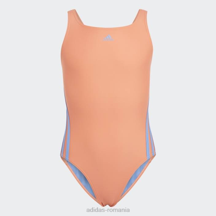 Adidas Costum de baie 3 dungi coral copii coral/albastru 2JBN19207