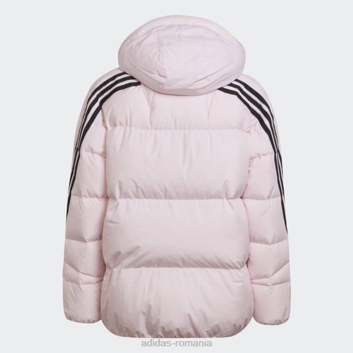 Adidas Jachetă cu puf cu 3 dungi roz copii roz 2JBN19082