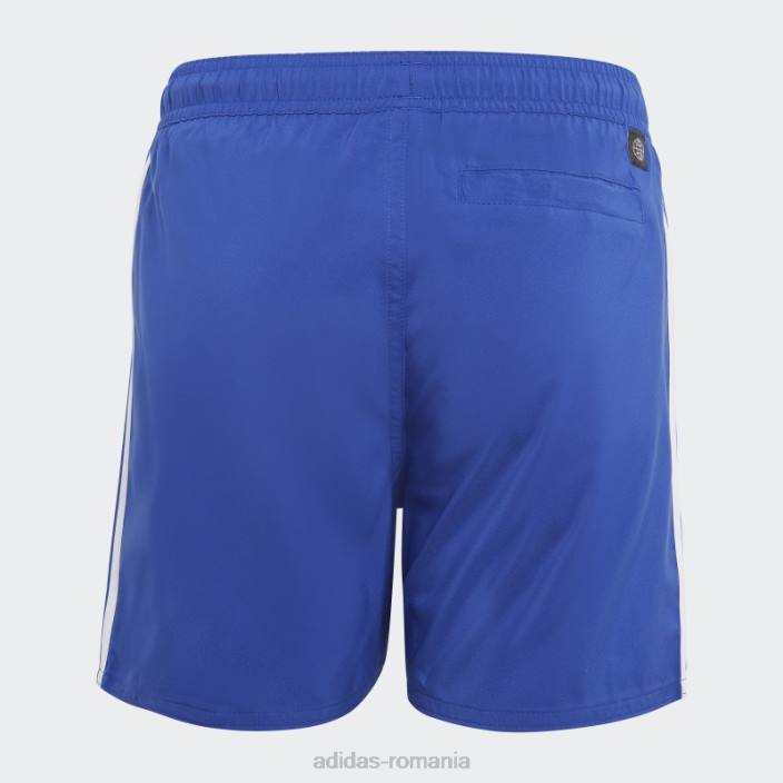 Adidas Pantaloni scurți de baie cu 3 dungi albi copii albastru alb 2JBN18798