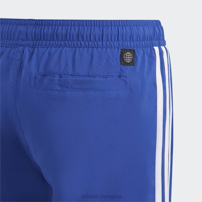 Adidas Pantaloni scurți de baie cu 3 dungi albi copii albastru alb 2JBN18798
