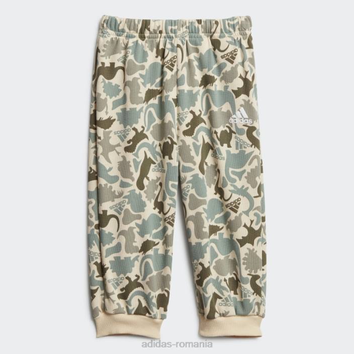 Adidas Set de pantaloni de jogging din franțuzesc cu imprimeu camo camo din nisip copii nisip/alb 2JBN11603