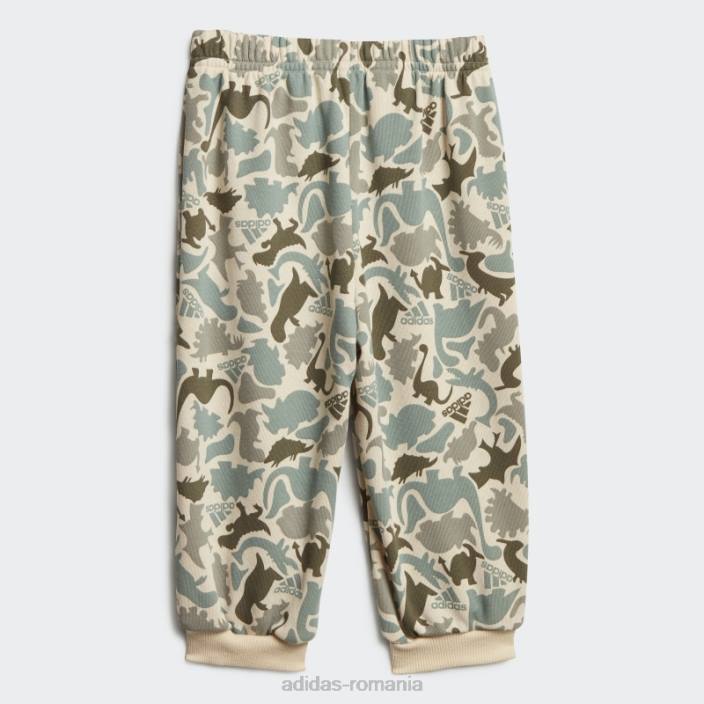 Adidas Set de pantaloni de jogging din franțuzesc cu imprimeu camo camo din nisip copii nisip/alb 2JBN11603