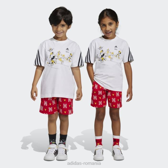 Adidas Set tricou x disney mickey mouse alb fierbinte copii alb negru 2JBN18375