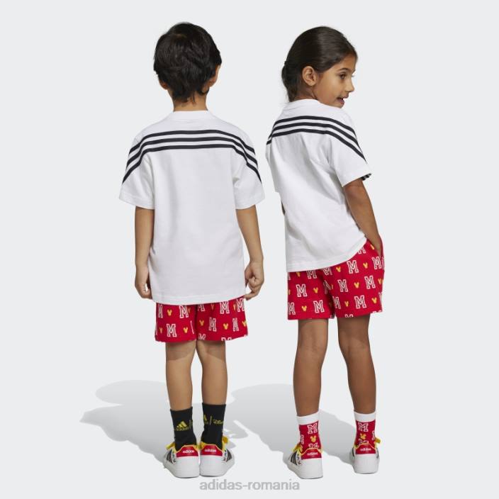 Adidas Set tricou x disney mickey mouse alb fierbinte copii alb negru 2JBN18375