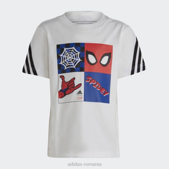 Adidas Set tricou x marvel spider-man alb copii alb negru 2JBN18332