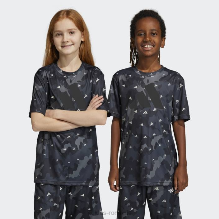 Adidas Train essentials sezonier aeroready cu imprimeu peste tot, tricou cu fit regulat alb adidas copii alb/gri/carbon/negru 2JBN11796