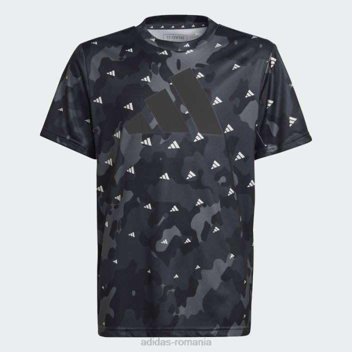 Adidas Train essentials sezonier aeroready cu imprimeu peste tot, tricou cu fit regulat alb adidas copii alb/gri/carbon/negru 2JBN11796