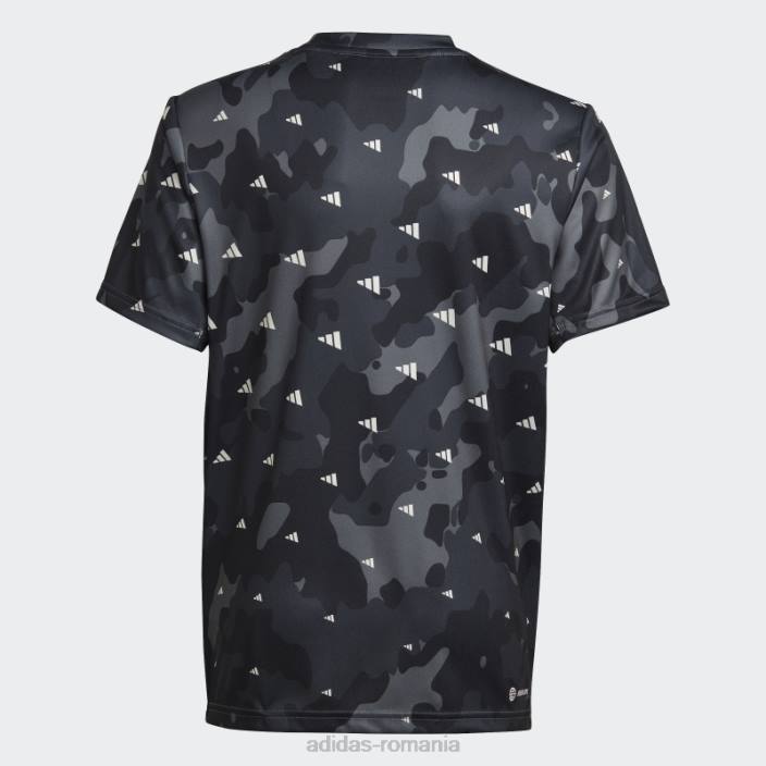 Adidas Train essentials sezonier aeroready cu imprimeu peste tot, tricou cu fit regulat alb adidas copii alb/gri/carbon/negru 2JBN11796
