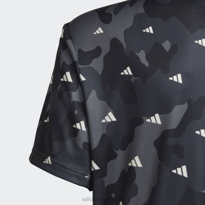 Adidas Train essentials sezonier aeroready cu imprimeu peste tot, tricou cu fit regulat alb adidas copii alb/gri/carbon/negru 2JBN11796