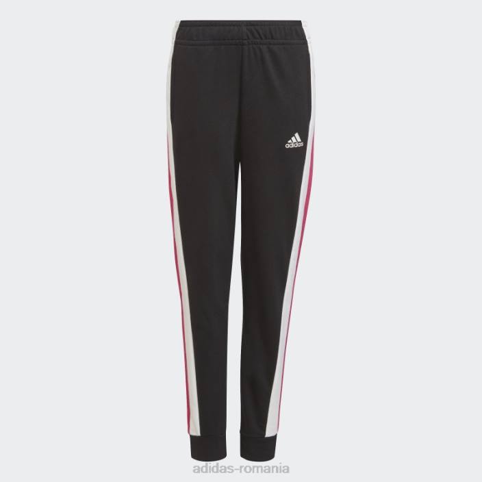 Adidas Trening crop top colorblock adidas magenta real copii magenta real/alb/negru 2JBN19218