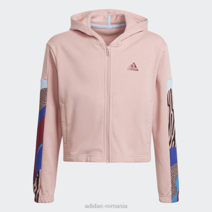 Adidas Trening din bumbac cu imprimeu wildshape mov copii mov/visiniu/cer 2JBN19217